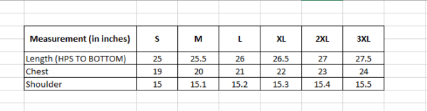 Women Gilet Jacket size chart